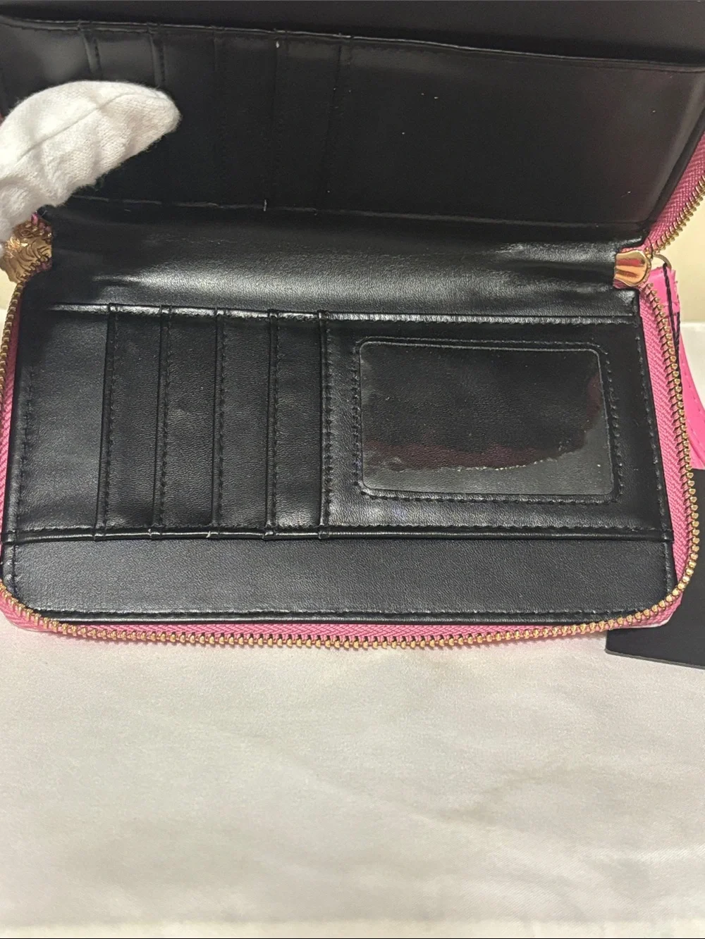 ✨ NWT - Ed Hardy Pink Rhinestone Tiger Skull Zip-Around Wristlet Wallet ✨
